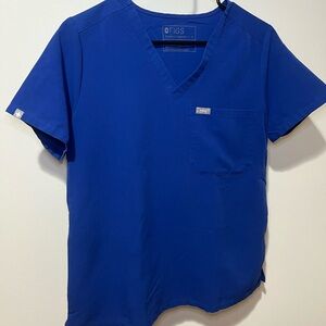 Figs Women Blue Short Sleeve Scrub Top